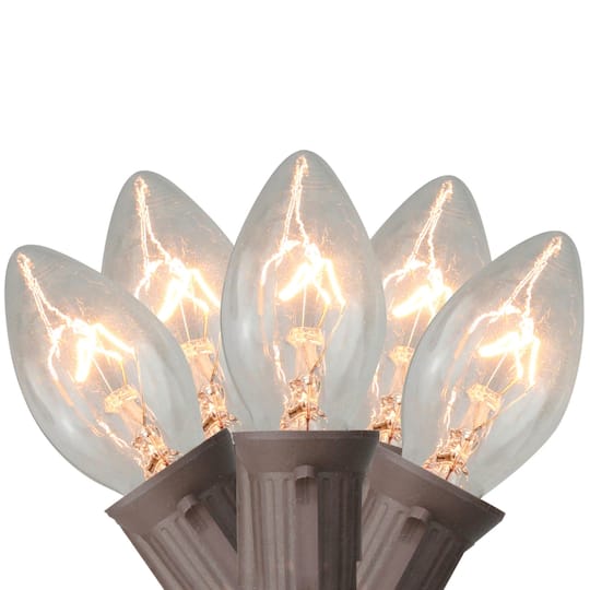 25ct. Clear C7 Christmas String Lights with Brown Wire By Northlight | 24 ft | Michaels®